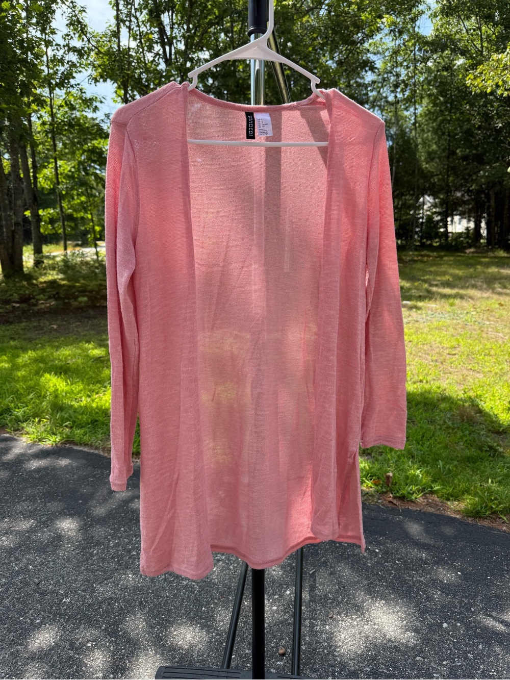 H&M Pink Open-Front Lightweight Cardigan